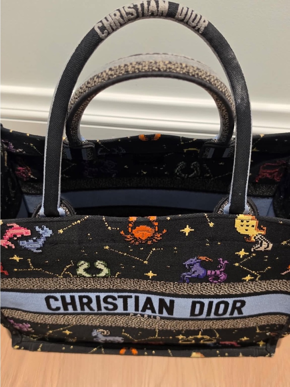 Dior Black Zodiac Embroidered Book Tote - Picture 4 of 12